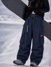 Women's Street Utility Cargo Baggy Snow Pants – Multi Pocket Belt Design