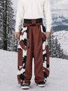 Men's Wild Motion Reflective Colorblock Extra Baggy Snow Pants