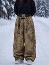 Women's Urban Vibe Workwear-Inspired Rivet-Trim Wide Fit OG Baggy Snowboard Pants