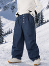 Men's Raw Utility Rivet Workwear Denim Snow Pants – Double Back Pocket Oversized Fit