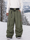 Men's Utility Cargo Baggy Snow Pants – Multi Pocket Street Belt Design