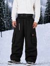 Men's Utility Cargo Baggy Snow Pants – Multi Pocket Street Belt Design