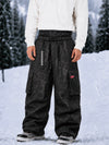 Men's Utility Cargo Baggy Snow Pants – Multi Pocket Street Belt Design