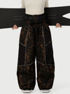 Women's Wild Motion Super Baggy Snow Pants – Reflective Colorblock Multi Pocket Design