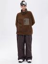 Women's Faux Sherpa Full-Zip Fleece & Double Knee Freestyle Baggy Snow Pants