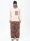 Men's Faux Sherpa Full-Zip Fleece & Double Knee Freestyle Baggy Snow Pants