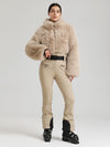 Women's Gsou Snow Glacier Vogue Faux Fluffy Fur Top Ski Jumpsuit
