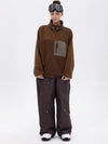 Women's Faux Sherpa Full-Zip Fleece & Double Knee Freestyle Baggy Snow Pants