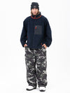 Men's Faux Sherpa Full-Zip Fleece & Double Knee Freestyle Baggy Snow Pants