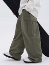 Men's Double Knee Mountain Freestyle Baggy Camo Snow Pants