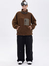 Women's Faux Sherpa Full-Zip Fleece & Double Knee Freestyle Baggy Snow Pants