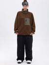 Women's Faux Sherpa Full-Zip Fleece & Double Knee Freestyle Baggy Snow Pants