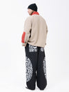 Men's Mountain-Ready Faux Sherpa Fleece Pullover & Swaggy Reflective Cargo Snow Pants