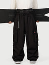Men's Utility Cargo Baggy Snow Pants – Multi Pocket Street Belt Design