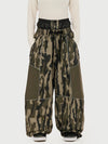 Women's Wild Motion Super Baggy Snow Pants – Reflective Colorblock Multi Pocket Design