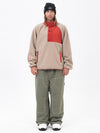 Men's Faux Sherpa Fleece Pullover & Urban Street Style Freerider Baggy Snow Pants Set