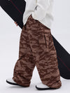 Men's Double Knee Mountain Freestyle Leopard Baggy Snow Pants