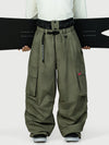 Men's Utility Cargo Baggy Snow Pants – Multi Pocket Street Belt Design