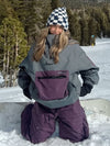 Women's Winter Bomber Baggy Snowboard Jacket Big Cargo Pocket Snow Coat