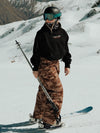 Women's Double Knee Mountain Freestyle Leopard Baggy Snow Pants