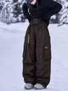 Women's Street Utility Cargo Baggy Snow Pants – Multi Pocket Belt Design