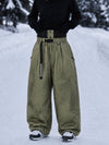 Women's Urban Vibe Workwear-Inspired Rivet-Trim Wide Fit OG Baggy Snowboard Pants