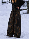 Women's Wild Motion Super Baggy Snow Pants – Reflective Colorblock Multi Pocket Design