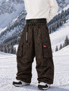 Men's Utility Cargo Baggy Snow Pants – Multi Pocket Street Belt Design