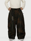 Men's Wild Motion Reflective Cargo Pockets Extra Baggy Snowboard Pants