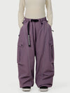 Women's Wild Motion Reflective Cargo Pockets Extra Baggy Snowboard Pants