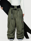 Women's Street Utility Cargo Baggy Snow Pants – Multi Pocket Belt Design