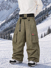 Men's Utility Cargo Baggy Snow Pants – Multi Pocket Street Belt Design