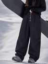 Women's Raw Utility Rivet Workwear Denim Snow Pants – Double Back Pocket Oversized Fit