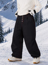 Men's Raw Utility Rivet Workwear Denim Snow Pants – Double Back Pocket Oversized Fit