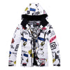 Men's Graffiti Print Colorful Winter Snow Jackets