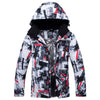 Men's Graffiti Print Colorful Winter Snow Jackets