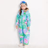 Girls Blue Magic Waterproof Colorful One Piece Coveralls Ski Suits Winter Jumpsuits