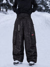 Women's Street Utility Cargo Baggy Snow Pants – Multi Pocket Belt Design