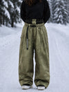 Women's Urban Vibe Workwear-Inspired Rivet-Trim Wide Fit OG Baggy Snowboard Pants