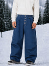 Men's Workwear Raw Utility Rivet Denim Snowboarding Pants – Oversized Fit with Double Back Pocket