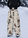 Women's Street Utility Cargo Baggy Snow Pants – Multi Pocket Belt Design