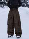 Women's Street Utility Cargo Baggy Snow Pants – Multi Pocket Belt Design