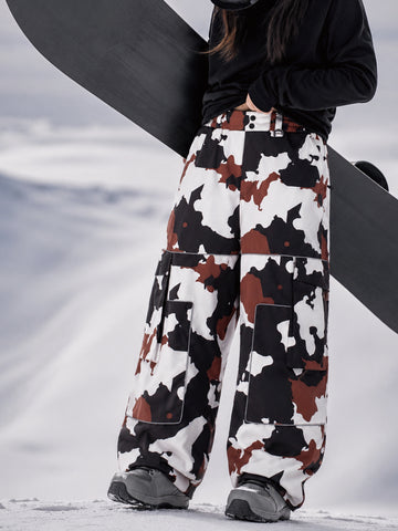 Women's Nightline Park Rider Reflective Trim Cargo Pockets Baggy Snow Pants