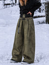 Women's Urban Vibe Workwear-Inspired Rivet-Trim Wide Fit OG Baggy Snowboard Pants