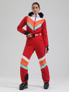 Women's Gsou Snow Retro Stripe Snow Queen Ski Jumpsuit