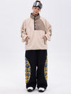 Women's Mountain-Ready Faux Sherpa Fleece Pullover & Swaggy Reflective Cargo Snow Pants