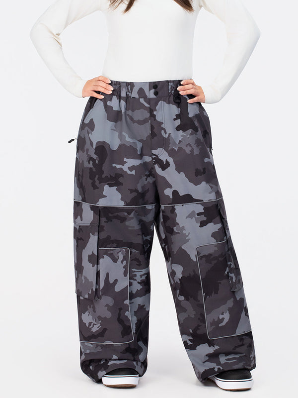 Women's Nightline Park Rider Reflective Trim Cargo Pockets Baggy Snow Pants