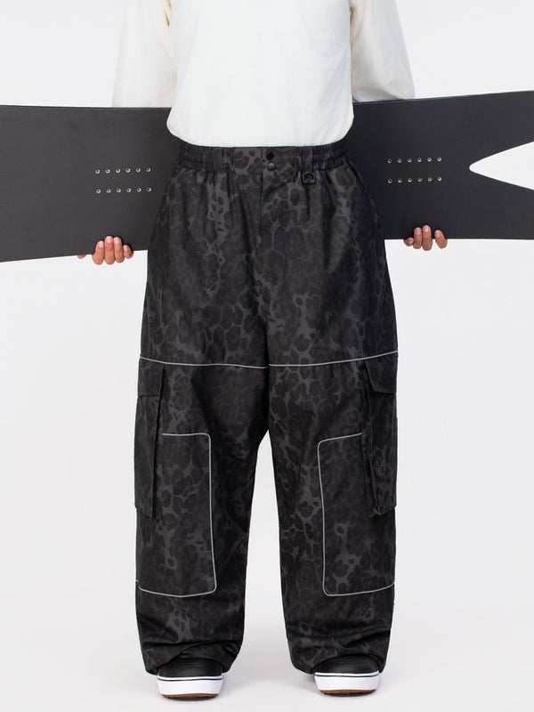 Men's Nightline Park Rider Reflective Trim Cargo Pockets Baggy Snow Pants