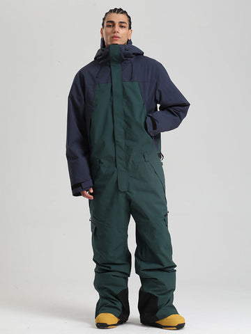Men's Backcountry Explorer One Piece Cargo Ski Suits Full Body Snowsuits