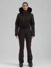 Women's Gsou Snow Mountain Chic Faux-Fur Trim Flare Ski Suit